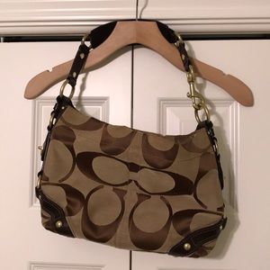Coach Monogram Tan/Brown Canvas purse